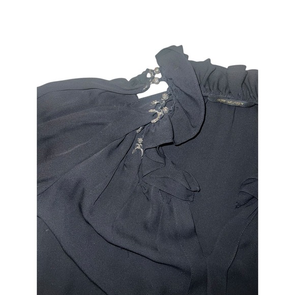 KOBI HALPERIN Split sleeve Crew Neck Long size S Minimalist Monochrome Black - Picture 5 of 7